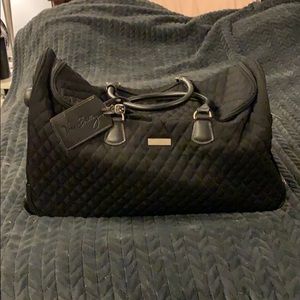 Vera Bradley Black quilted rolling duffel bag